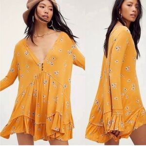 Free People Boho Floral Flowy Dress (FLAW)